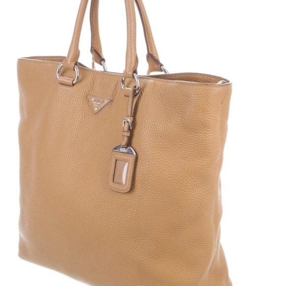 Genuine Tan Vitello Daino Prada Satchel - Picture 2 of 5